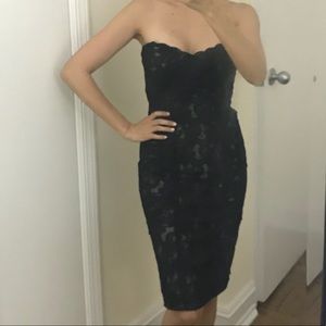 Nicole Miller Strapless Lace Dress